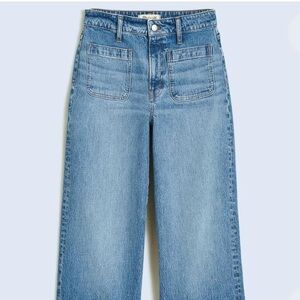 Madewell Curvy Emmett Wide Leg Jean in Lakecourt Wash